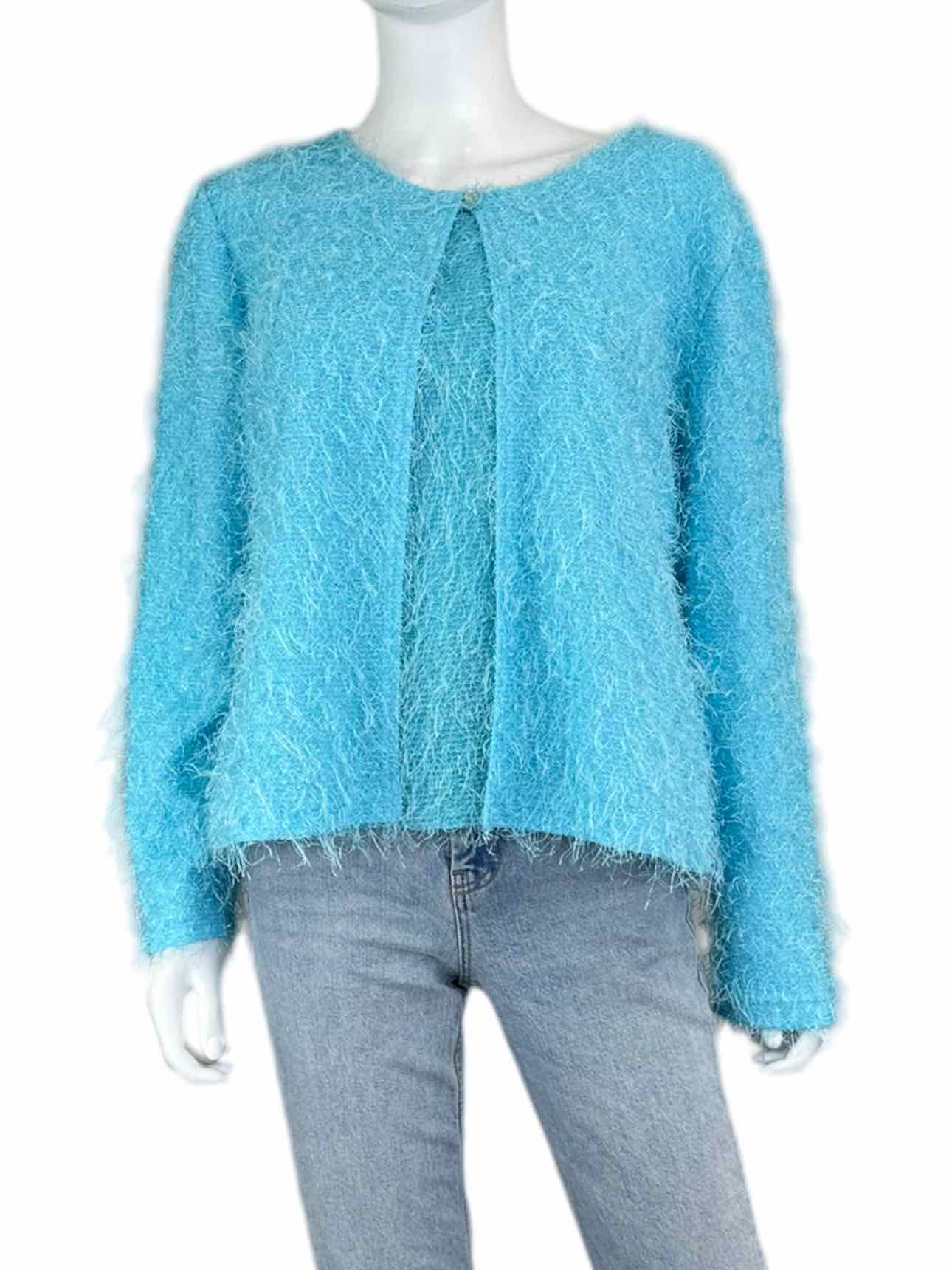 Joseph Ribkoff Aqua Cardigan and Tank 2 PC Knit Set Size 12