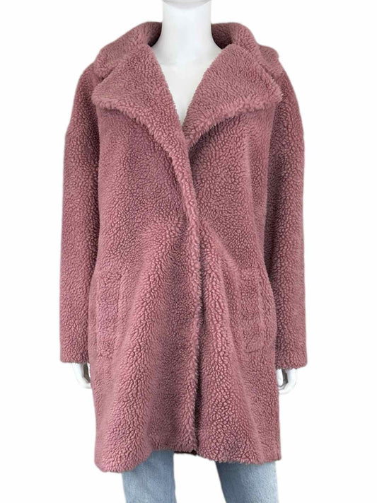 Abercrombie & Fitch Pink Sherpa Coat Size L