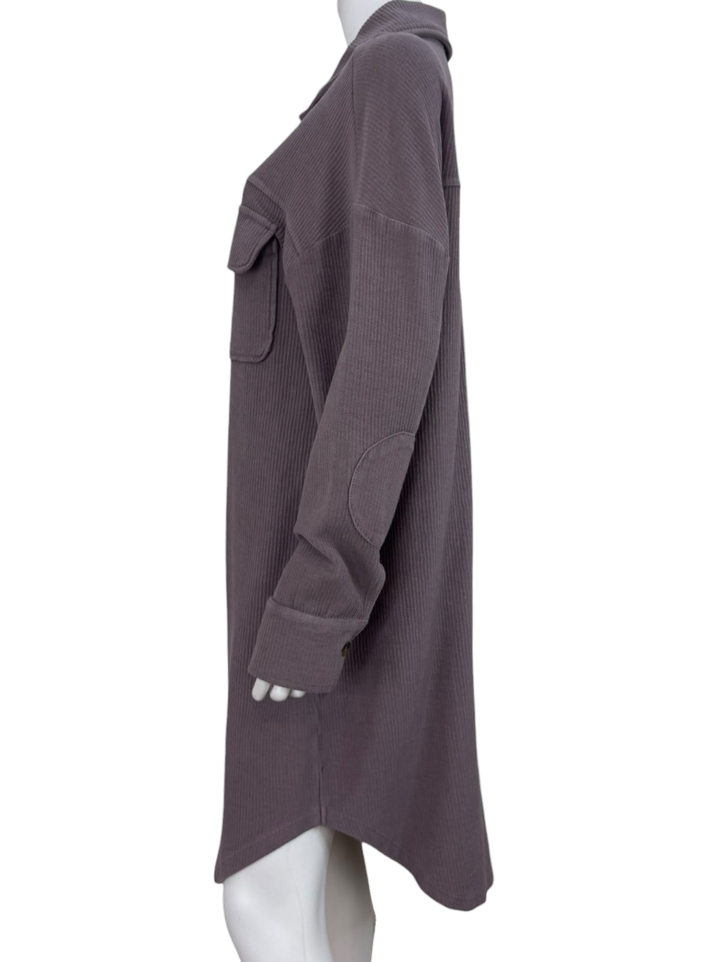 pilcro Lilac Ribbed Shirt Dress Size M