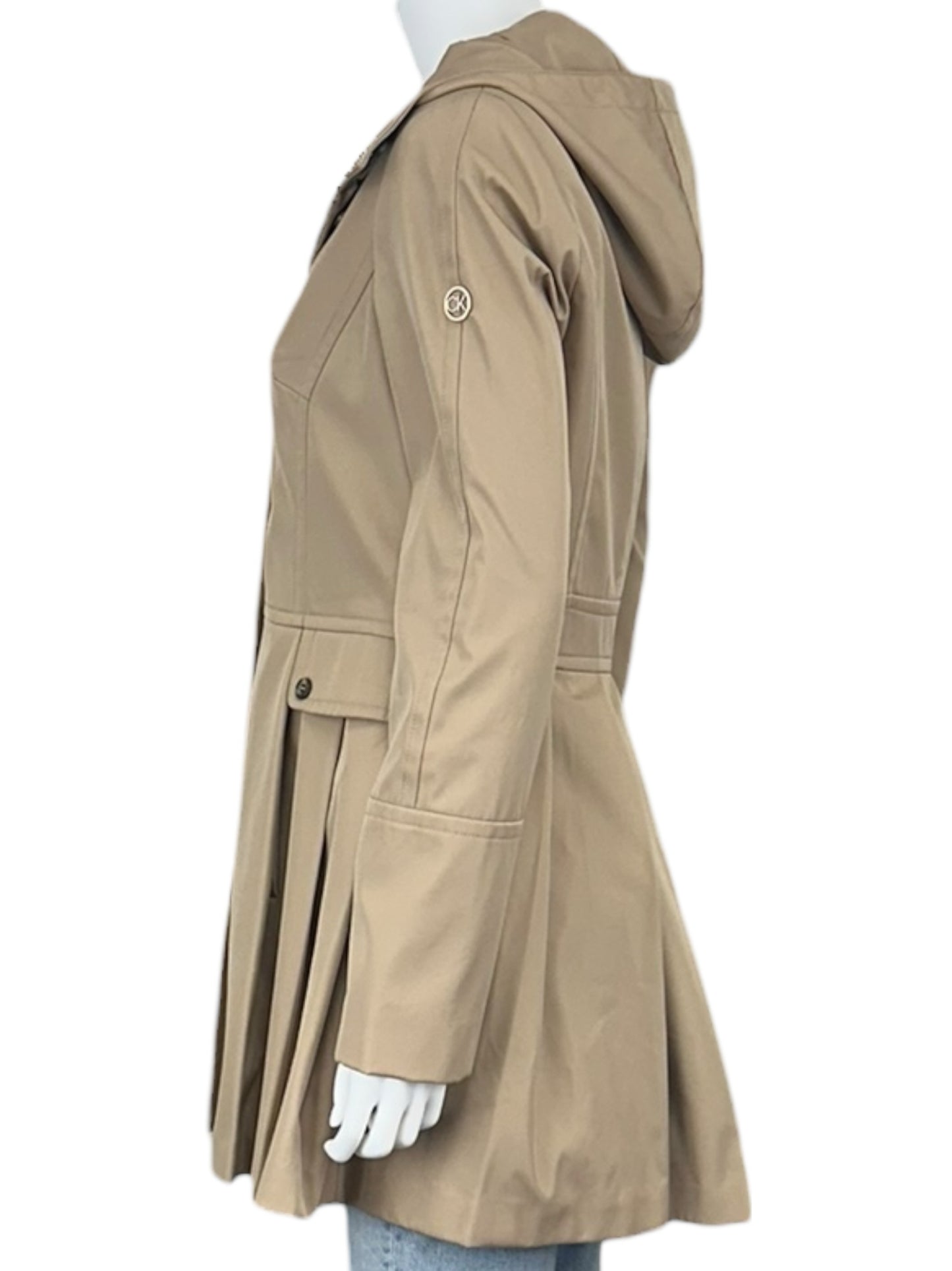 Calvin Klein Tan Hooded Trench Coat Size S