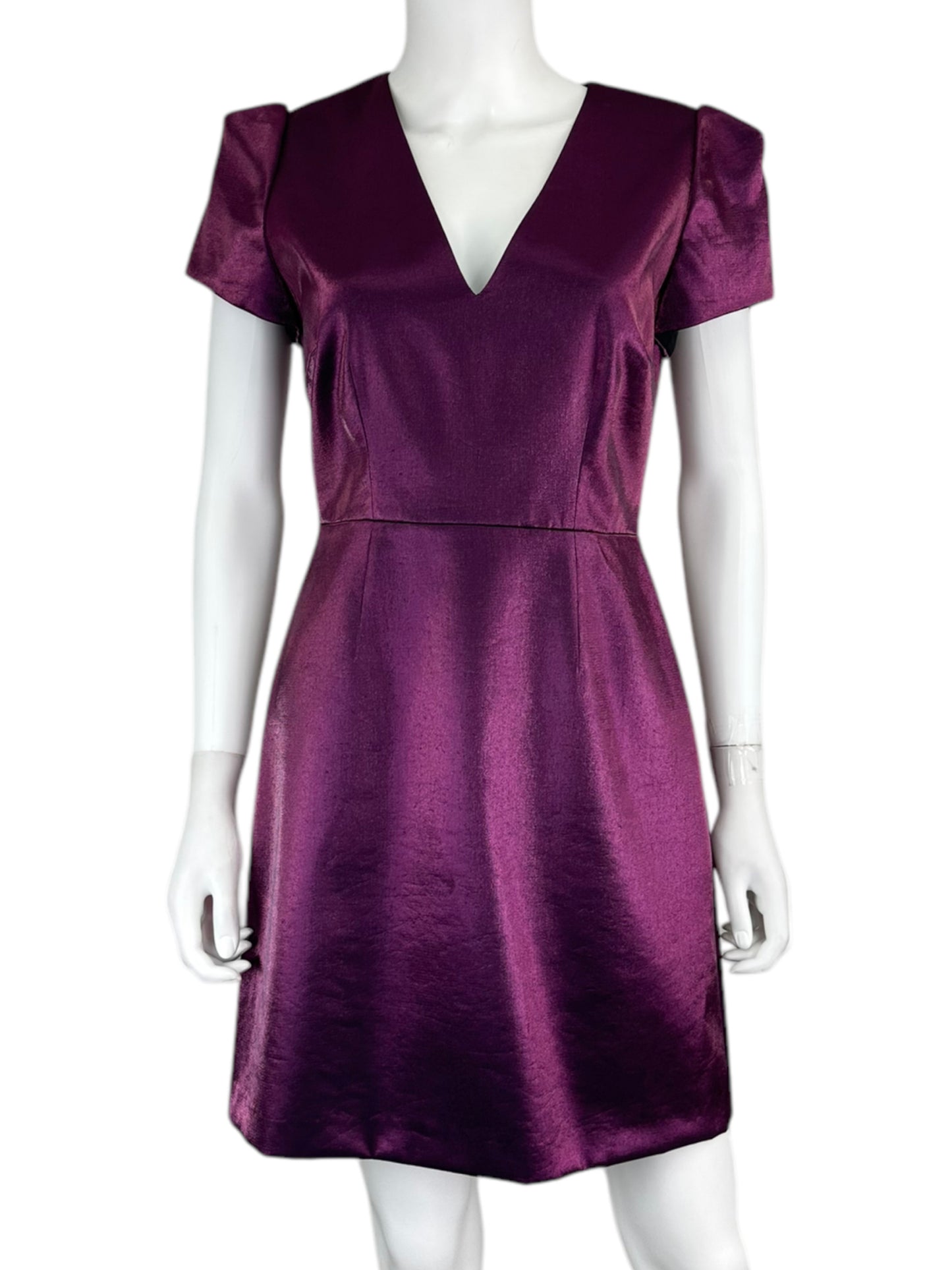 milly Purple Shiny Midi Dress Size S