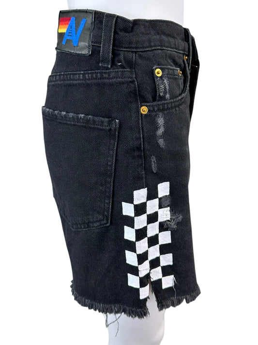 Aviator Nation NWT Black Hi Rise Skater Cutoff Shorts Size 25