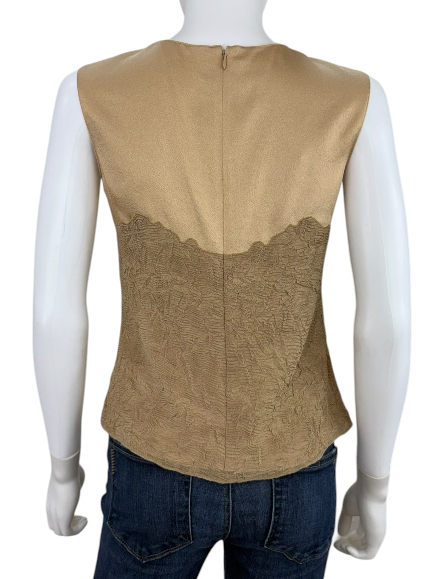 Vince Gold Crinkle Textured Shell Size XS