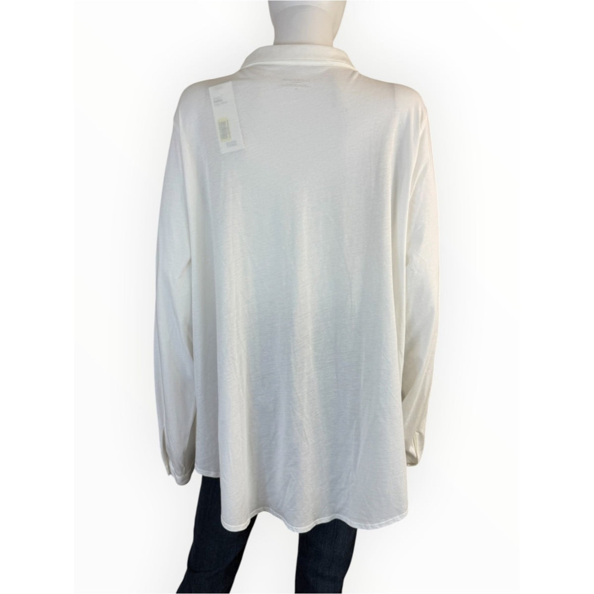 Eileen Fisher NWT White Organic Cotton Easy Jersey Shirt Size 3X