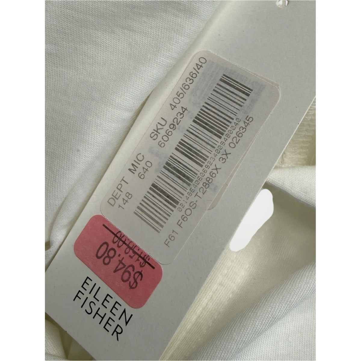 Eileen Fisher NWT White Organic Cotton Easy Jersey Shirt Size 3X