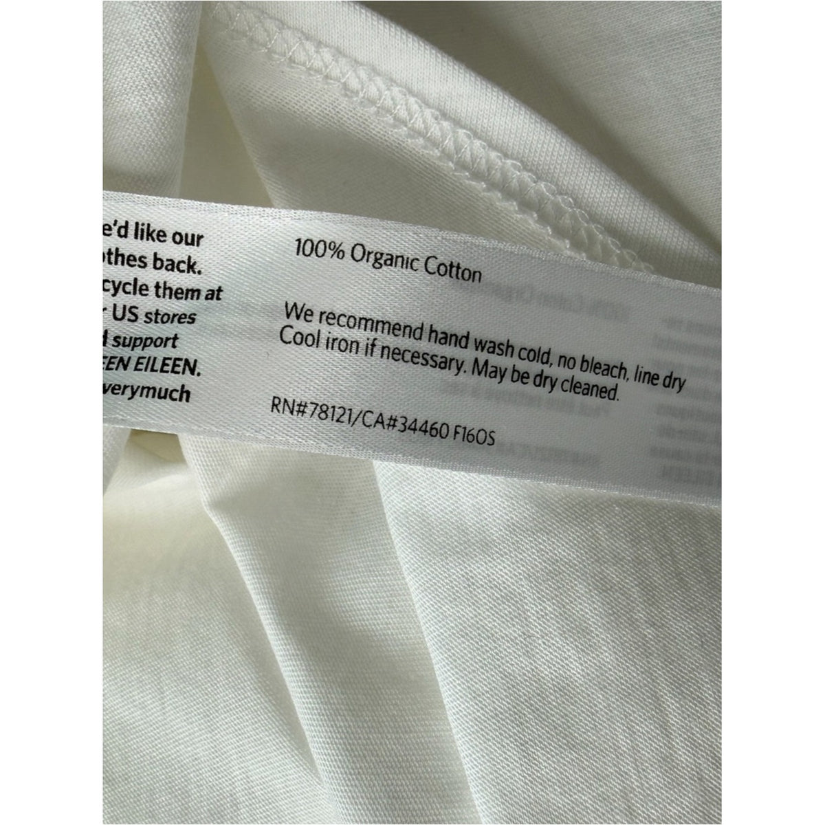 Eileen Fisher NWT White Organic Cotton Easy Jersey Shirt Size 3X