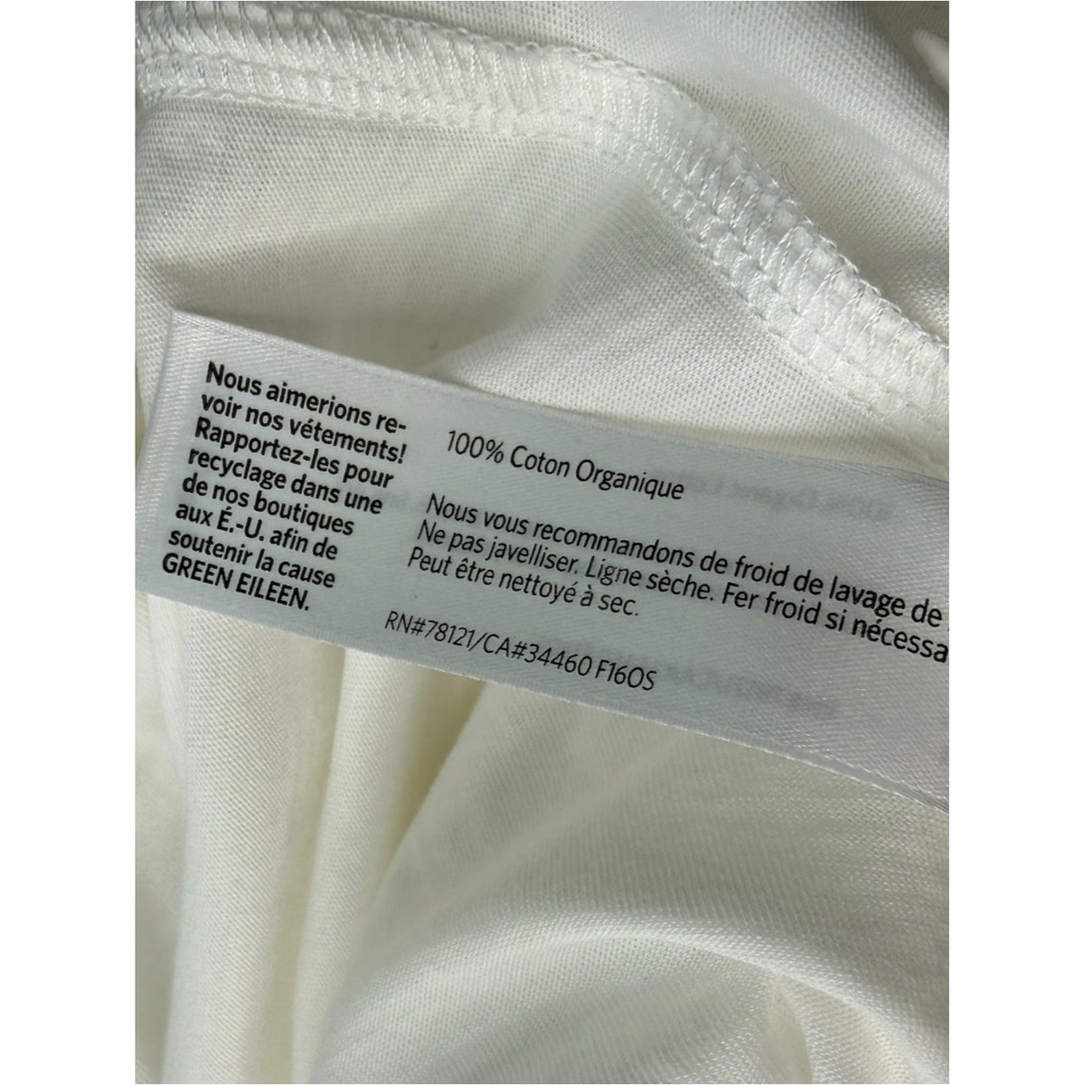 Eileen Fisher NWT White Organic Cotton Easy Jersey Shirt Size 3X