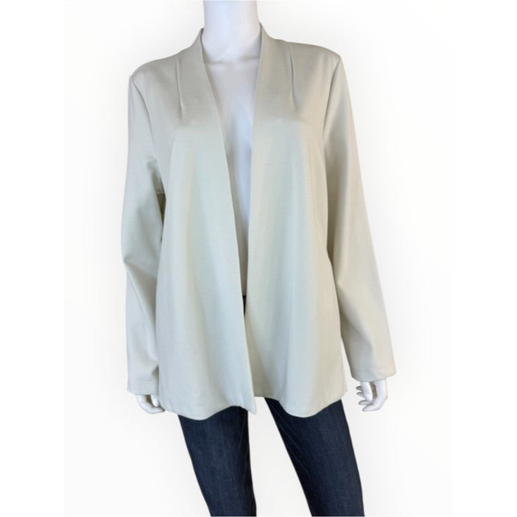 Eileen Fisher Bone Flex Tencel Ponte Notch Collar Jacket Size LP