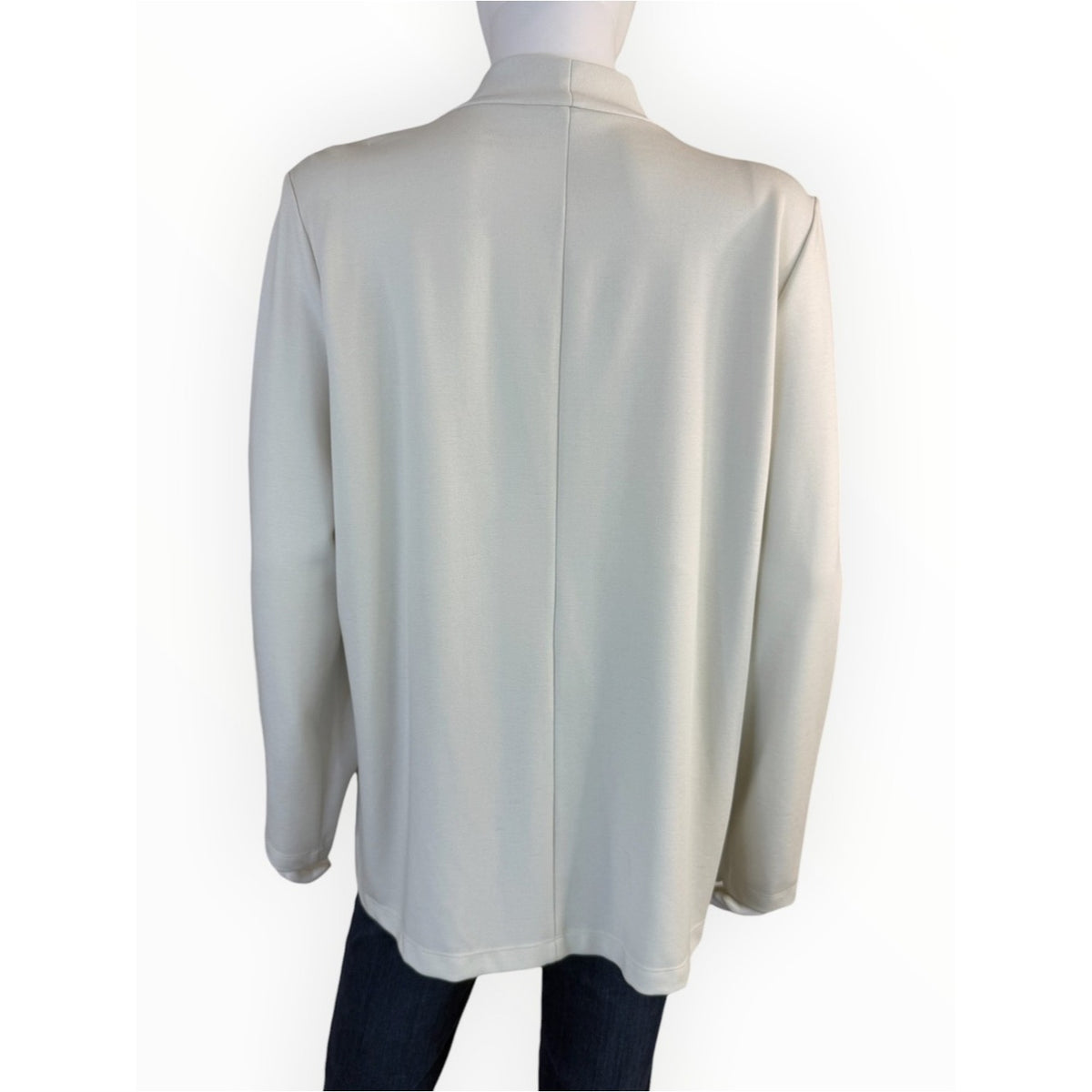 Eileen Fisher Bone Flex Tencel Ponte Notch Collar Jacket Size LP