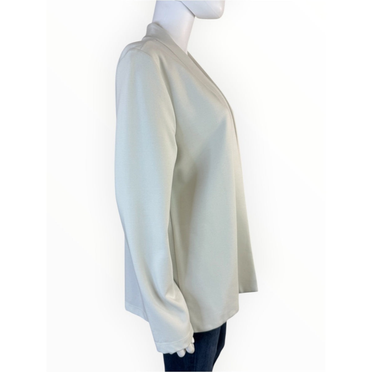 Eileen Fisher Bone Flex Tencel Ponte Notch Collar Jacket Size LP