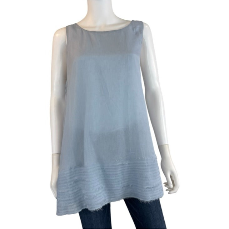 Eileen Fisher NWT Blue 100% Silk Tunic Tank Size XL
