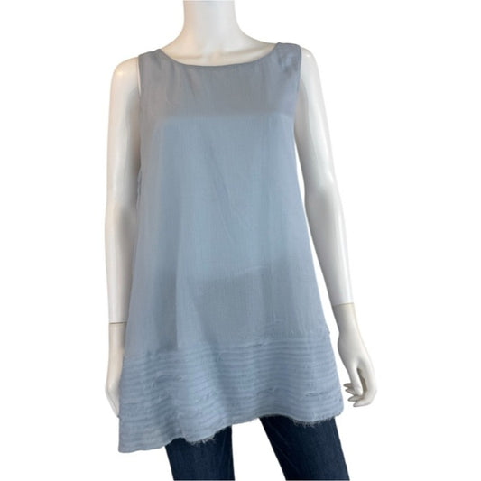 Eileen Fisher NWT Blue 100% Silk Tunic Tank Size XL