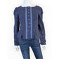 Free People NWT Navy Darcy Striped Peplum Jacket Size XS