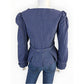Free People NWT Navy Darcy Striped Peplum Jacket Size XS