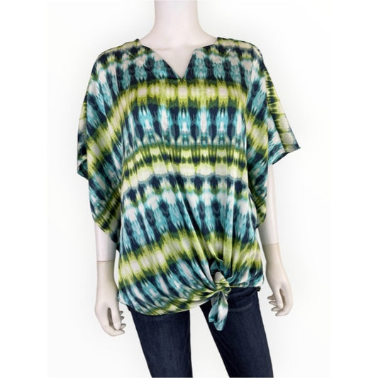 Chico’s Multi-colored Satin Print Blouse Size M