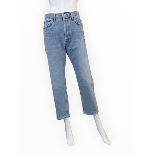 AGOLDE Light Blue Distressed Denim Parker Jeans Size 28
