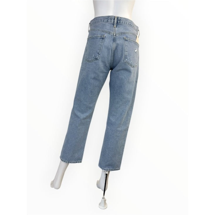 AGOLDE Light Blue Distressed Denim Parker Jeans Size 28
