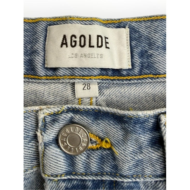 AGOLDE Light Blue Distressed Denim Parker Jeans Size 28