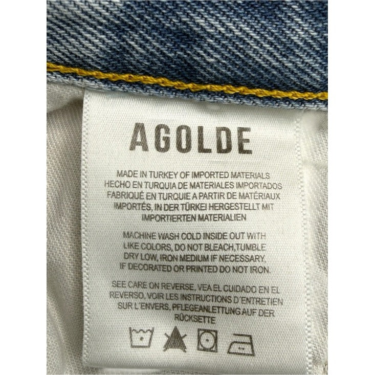 AGOLDE Light Blue Distressed Denim Parker Jeans Size 28
