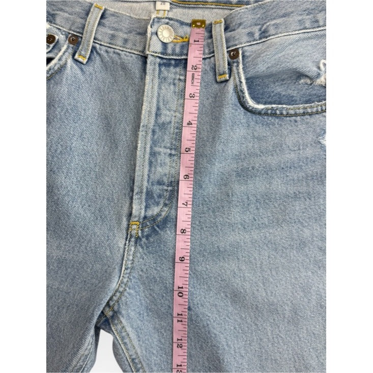 AGOLDE Light Blue Distressed Denim Parker Jeans Size 28