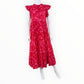 Karlie Red Floral Maxi Dress With Flutter Sleeves And Tiered Skirt Size S