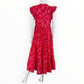 Karlie Red Floral Maxi Dress With Flutter Sleeves And Tiered Skirt Size S