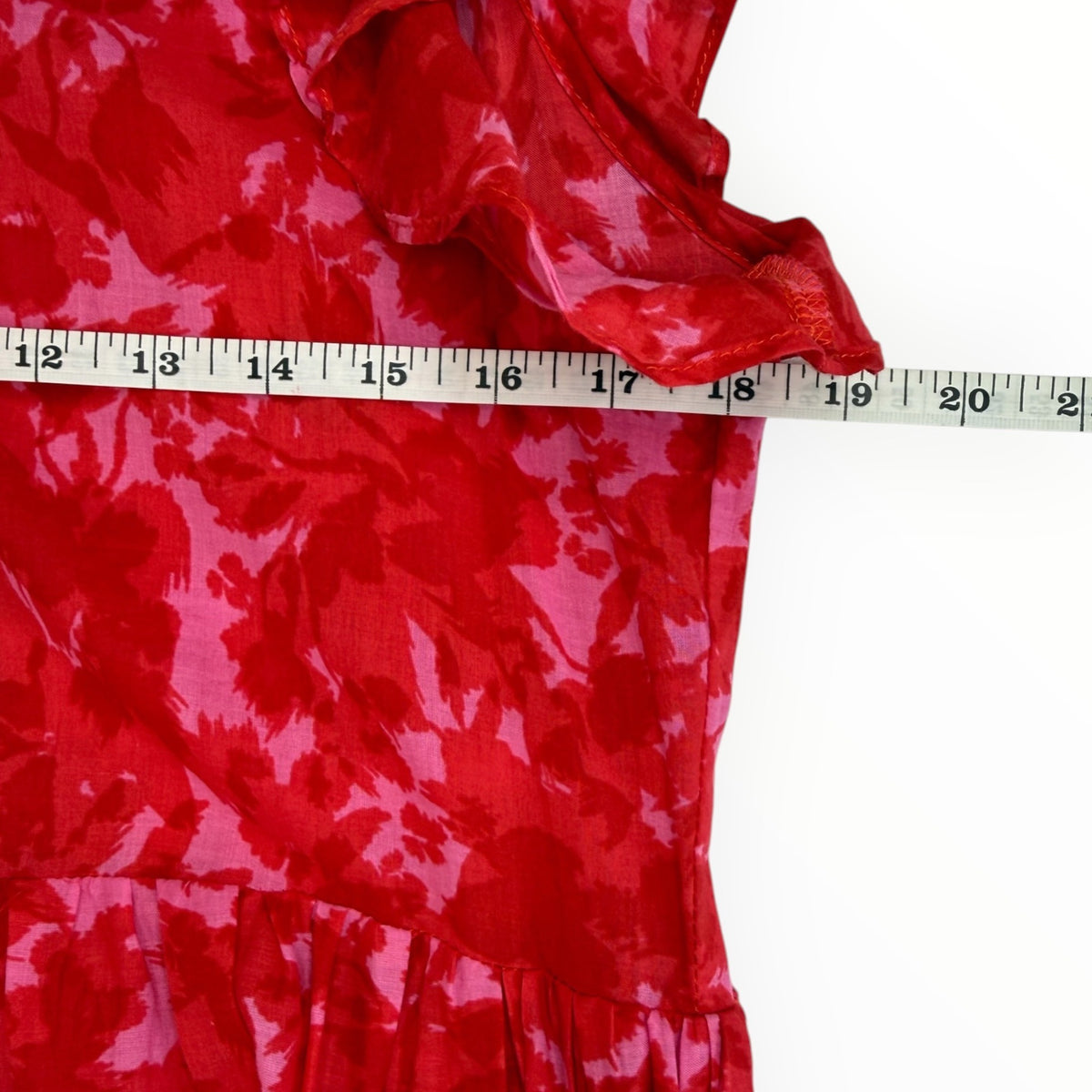 Karlie Red Floral Maxi Dress With Flutter Sleeves And Tiered Skirt Size S