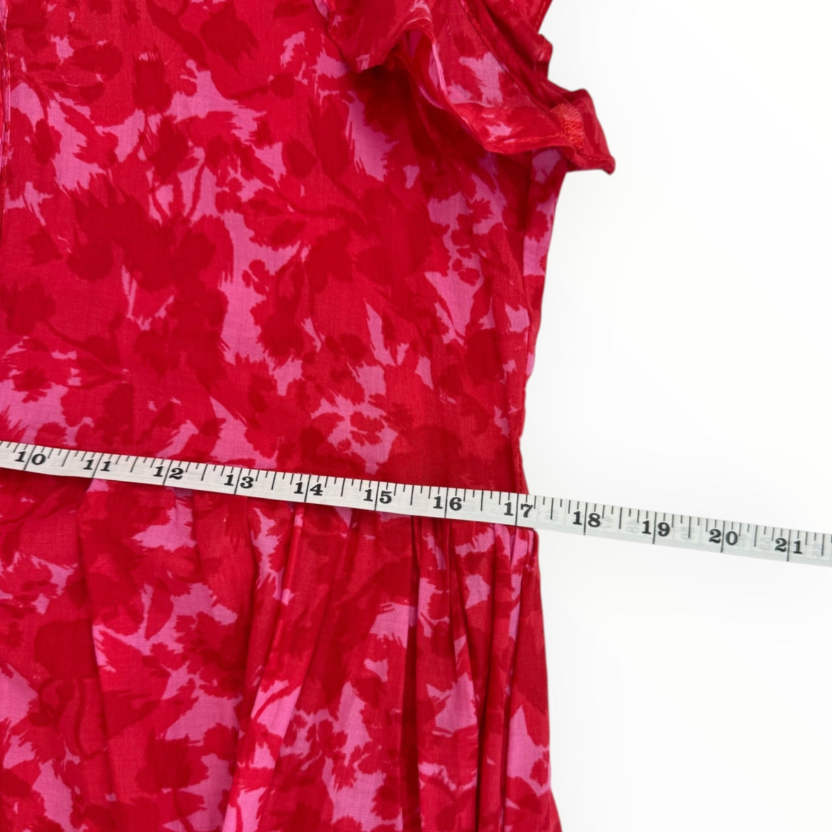 Karlie Red Floral Maxi Dress With Flutter Sleeves And Tiered Skirt Size S