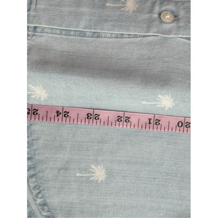 Rails Blue Mila Palms Sleeveless Chambray Button-down Size M
