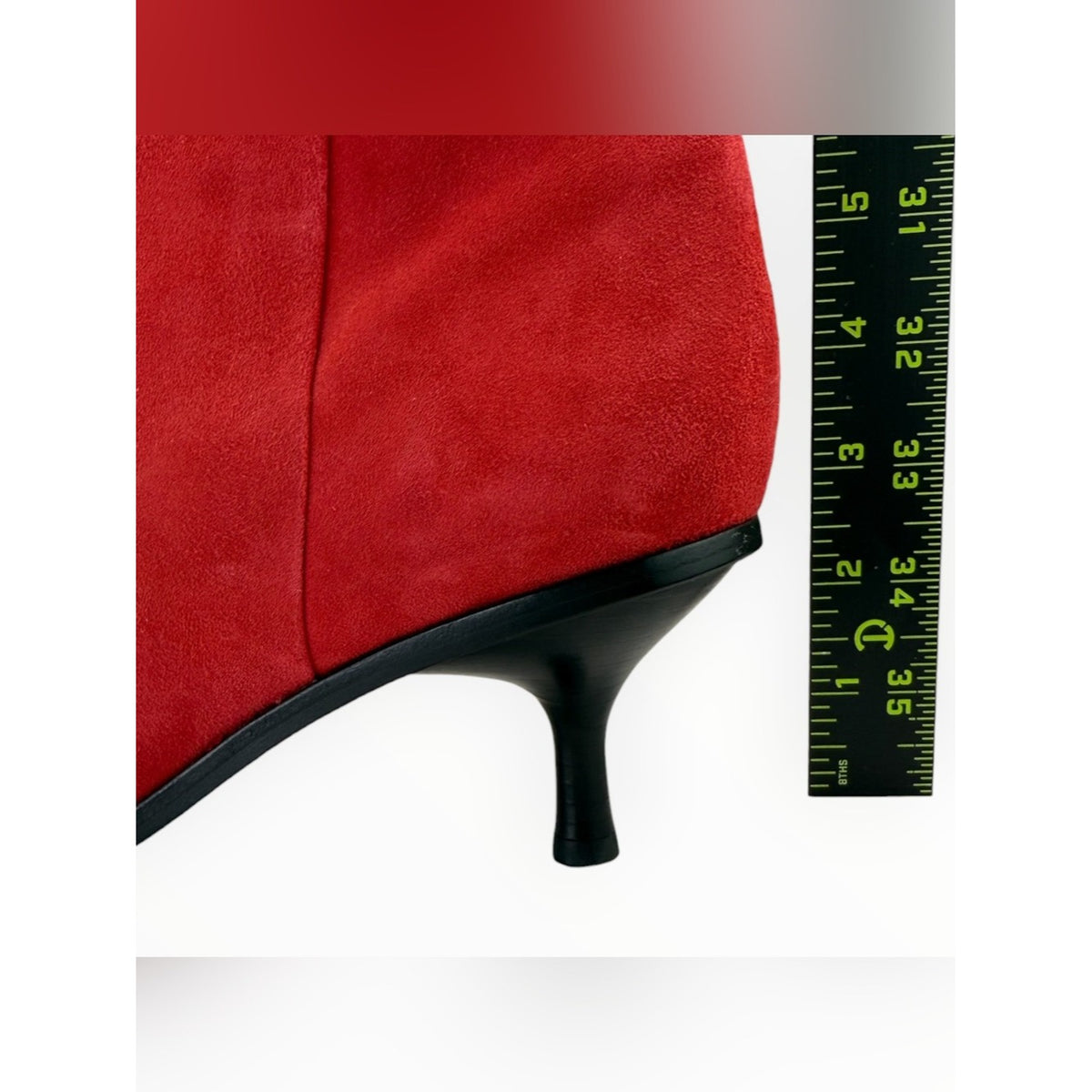 Sigerson Morrison Red Suede Hayleigh Kitten-Heel Bootie Size 39.5