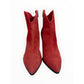 Sigerson Morrison Red Suede Hayleigh Kitten-Heel Bootie Size 39.5