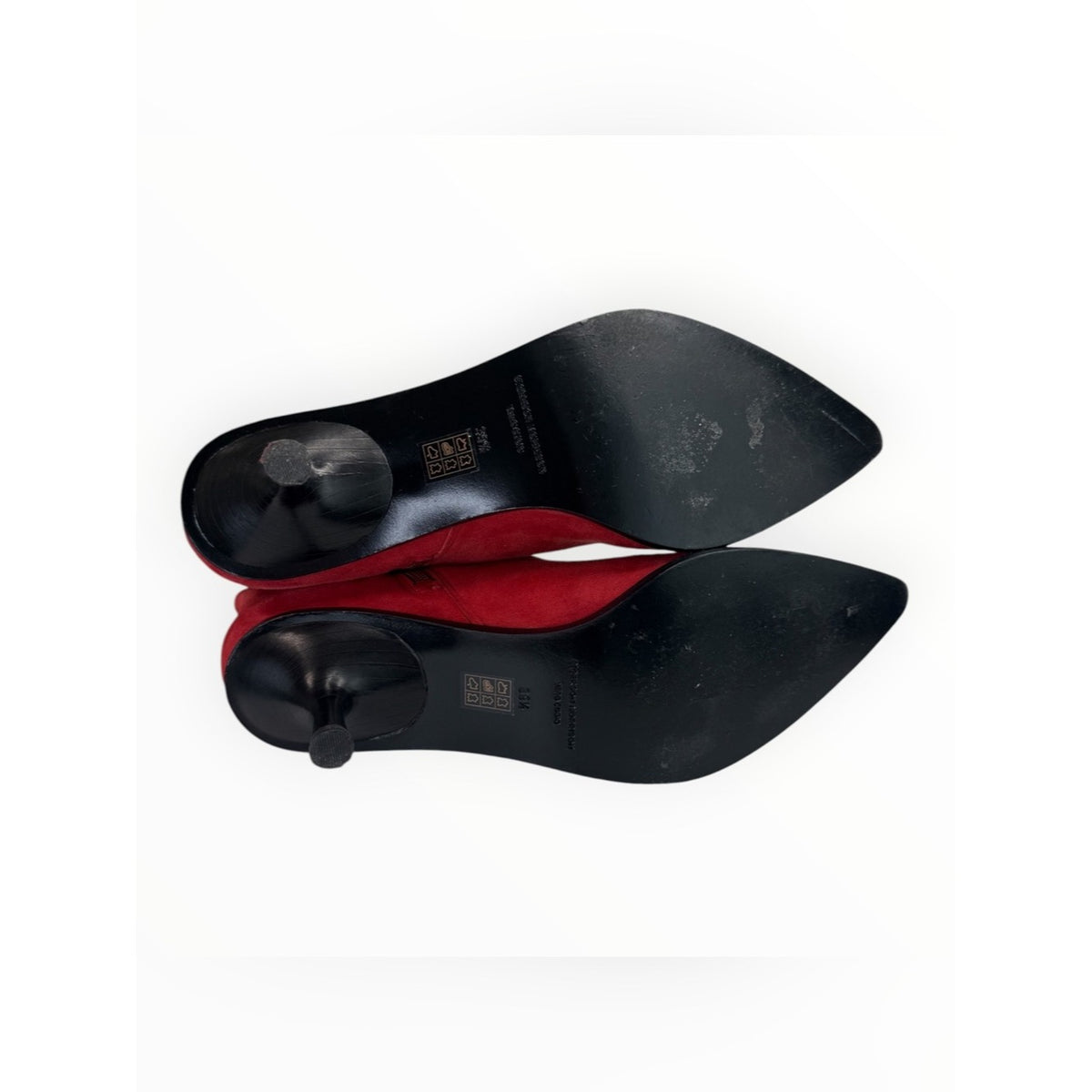 Sigerson Morrison Red Suede Hayleigh Kitten-Heel Bootie Size 39.5