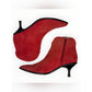 Sigerson Morrison Red Suede Hayleigh Kitten-Heel Bootie Size 39.5