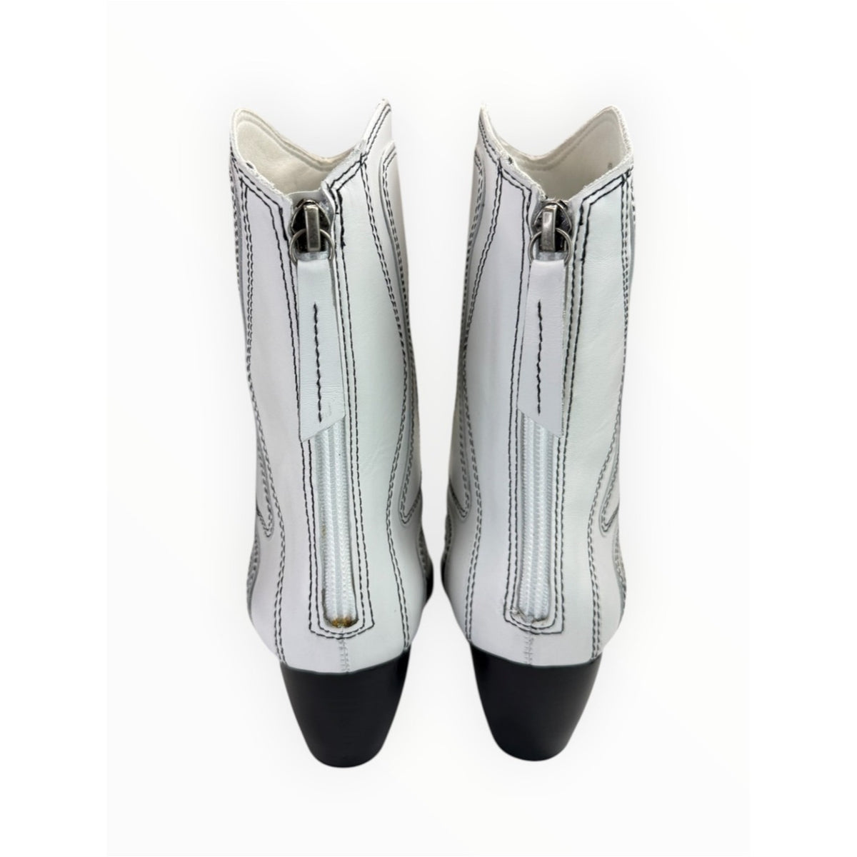 Matisse NWOT White Leather Contrast Stitch Aries Western Boot Size 7