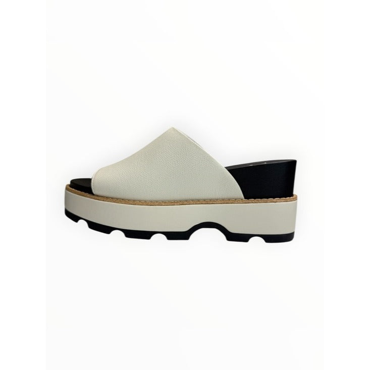 SOREL Chalk/Black Joanie IV Slide Wedge Sandal Size 10