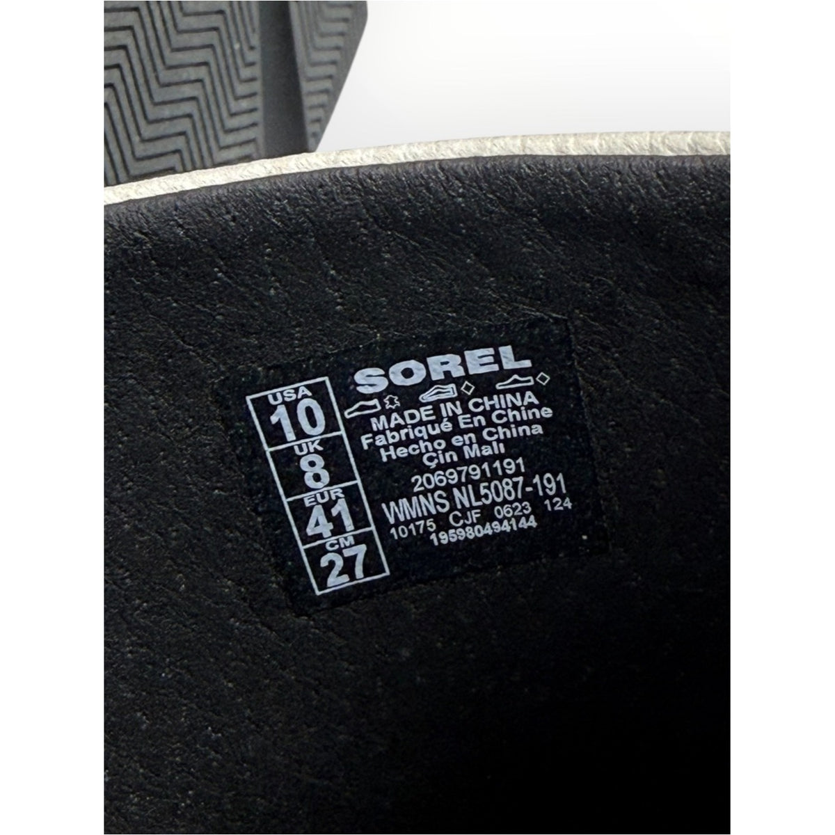 SOREL Chalk/Black Joanie IV Slide Wedge Sandal Size 10