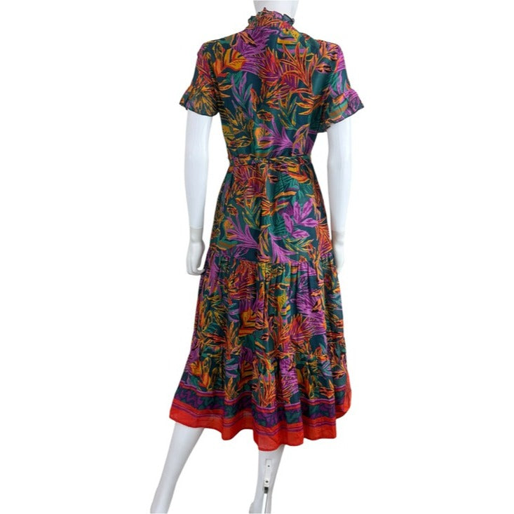 J. Marie Green Floral Asher Maxi Dress Size S