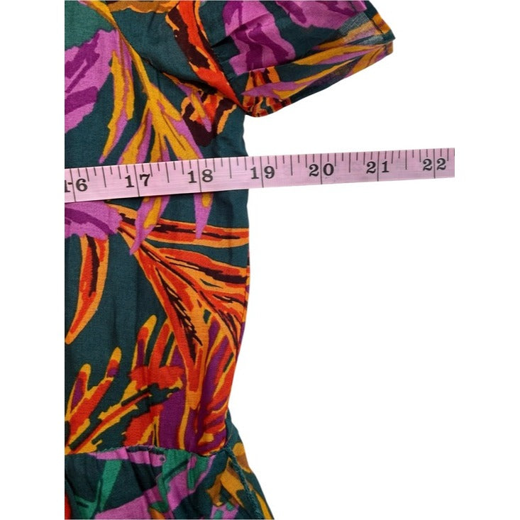 J. Marie Green Floral Asher Maxi Dress Size S