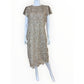 Antonio MELANI Tan Floral Lace Sheath Dress Size 12