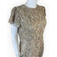 Antonio MELANI Tan Floral Lace Sheath Dress Size 12
