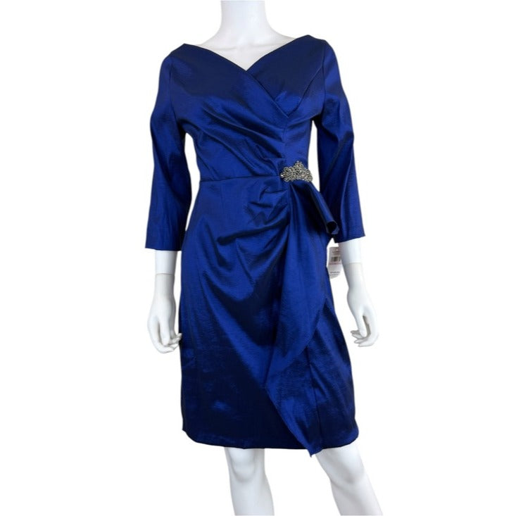 Alex Evenings NWT Royal Blue Taffeta Cocktail Dress Size 6
