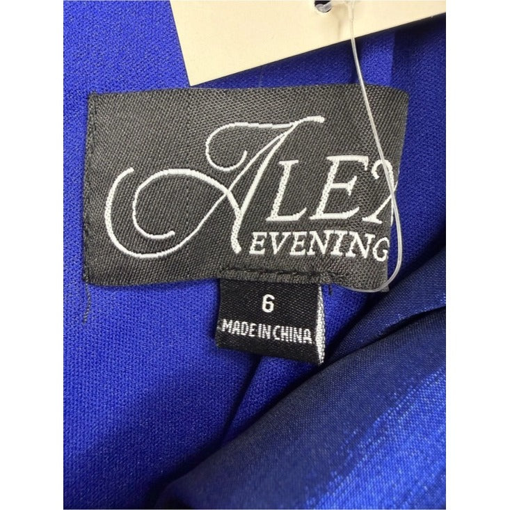 Alex Evenings NWT Royal Blue Taffeta Cocktail Dress Size 6