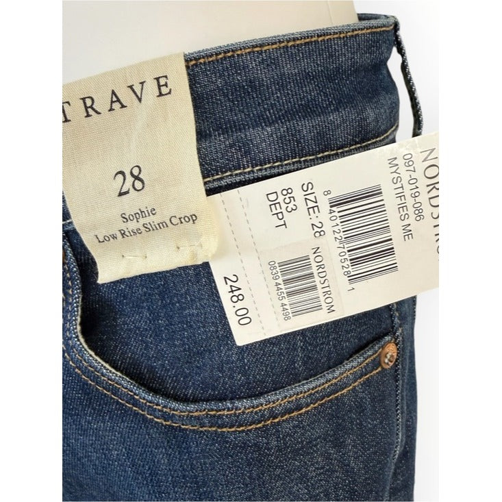 TRAVE NWT Blue Sophie Low Rise Slim Crop Ankle Jeans Size 28