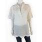 Lafayette 148 New York White "Pippen" Linen Blouse Size L