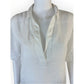 Lafayette 148 New York White "Pippen" Linen Blouse Size L