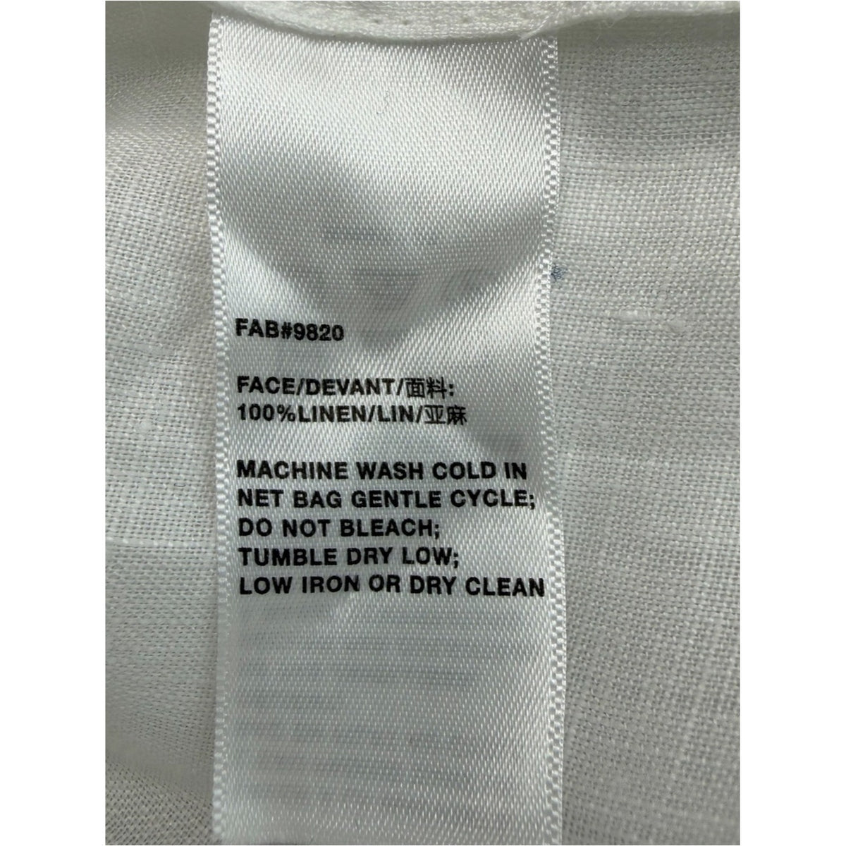 Lafayette 148 New York White "Pippen" Linen Blouse Size L