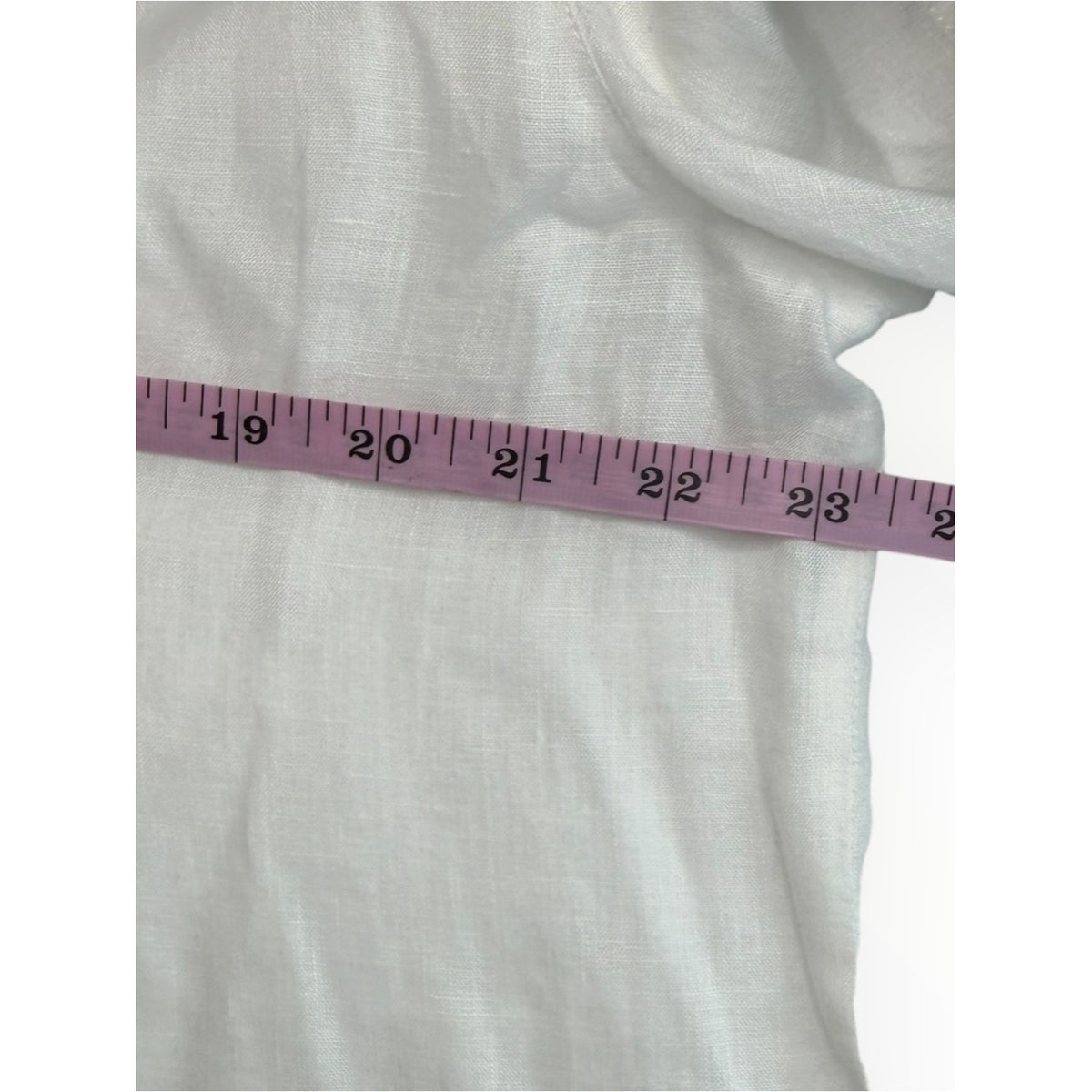 Lafayette 148 New York White "Pippen" Linen Blouse Size L