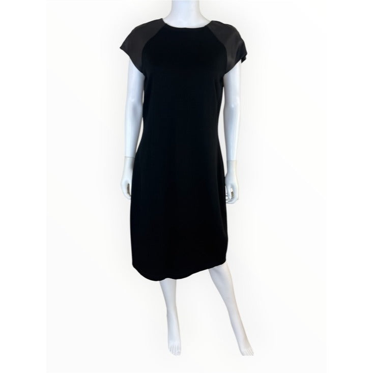 LRL Black Knit Shift Dress Size 14