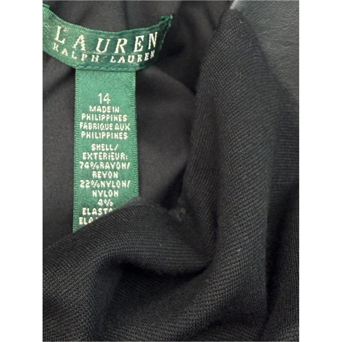 LRL Black Knit Shift Dress Size 14