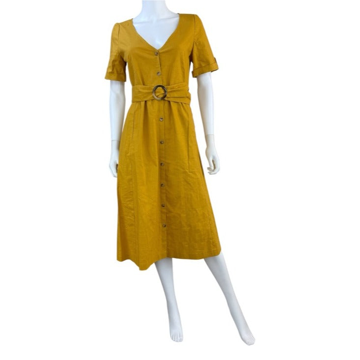 Sezane Yellow Curry Marianne Dress Size 38